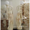 Mixed Color Marble Lady Lamp statue